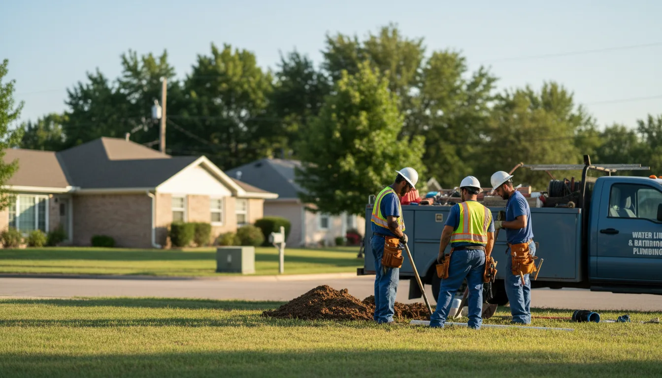 Residential water line and bathroom plumbing service in Summerfield, TX